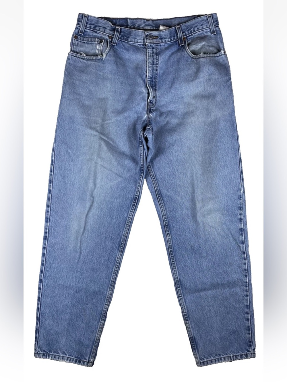 Vintage Levis 560 Mens 34x31 Lite Blue Denim Jeans Tapered Ankle Dad 2001 Y2K